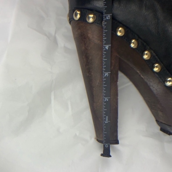 -JIMMY CHOO- Leather platform booties - Picture 7 of 7